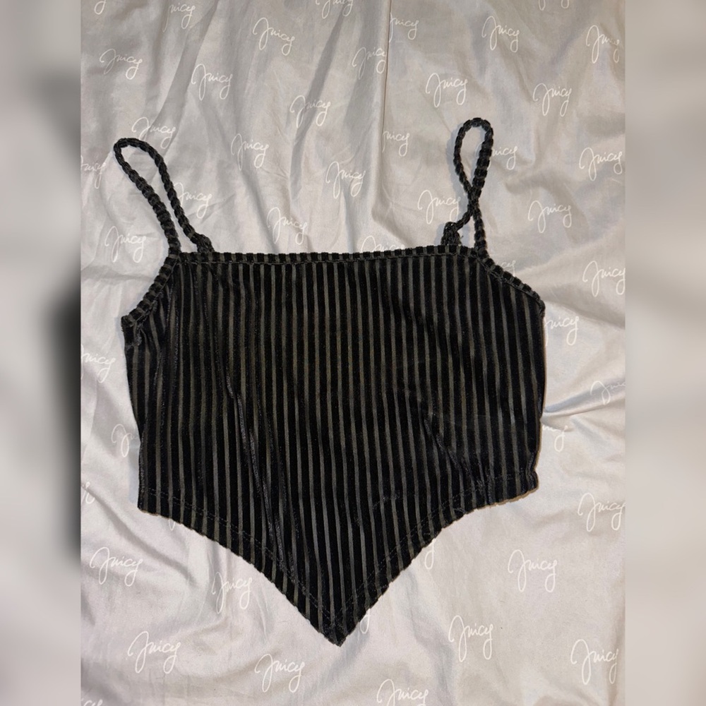 Velvet black shein crop top